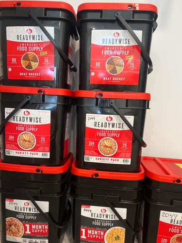 Customer photo review of 120 Serving Breakfast Bucket