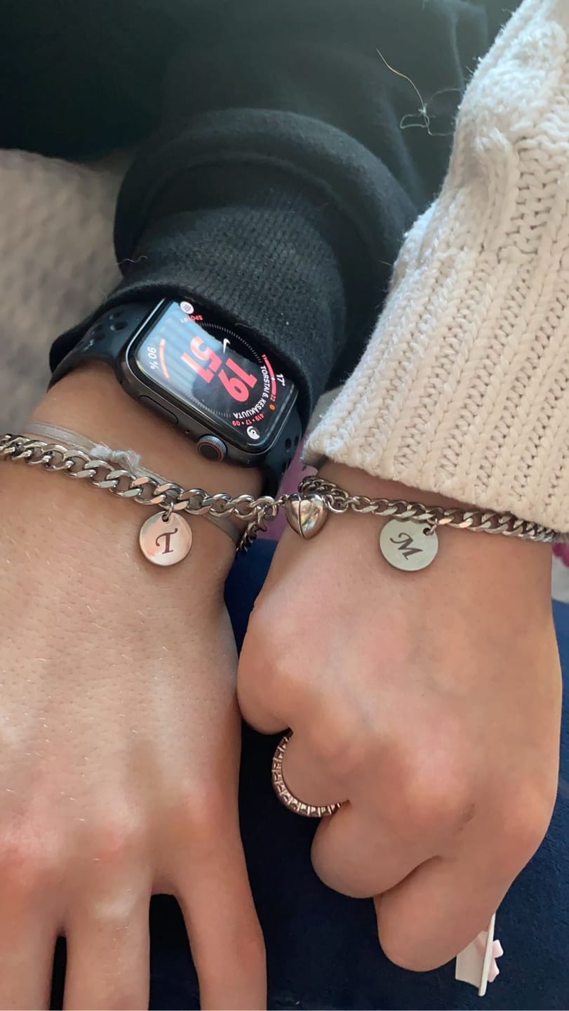 Customer photo review of Magnetic Love Letter Bracelet Set