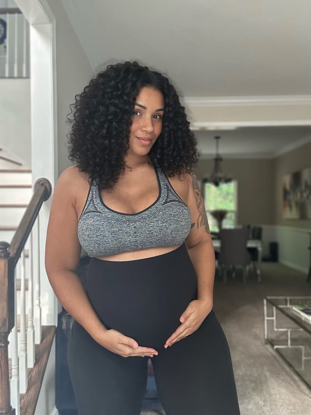 Customer photo review of NKD Maternity Leggings With Pockets | Black