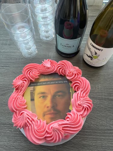Customer photo review of Round Custom Logo / Photo Cake