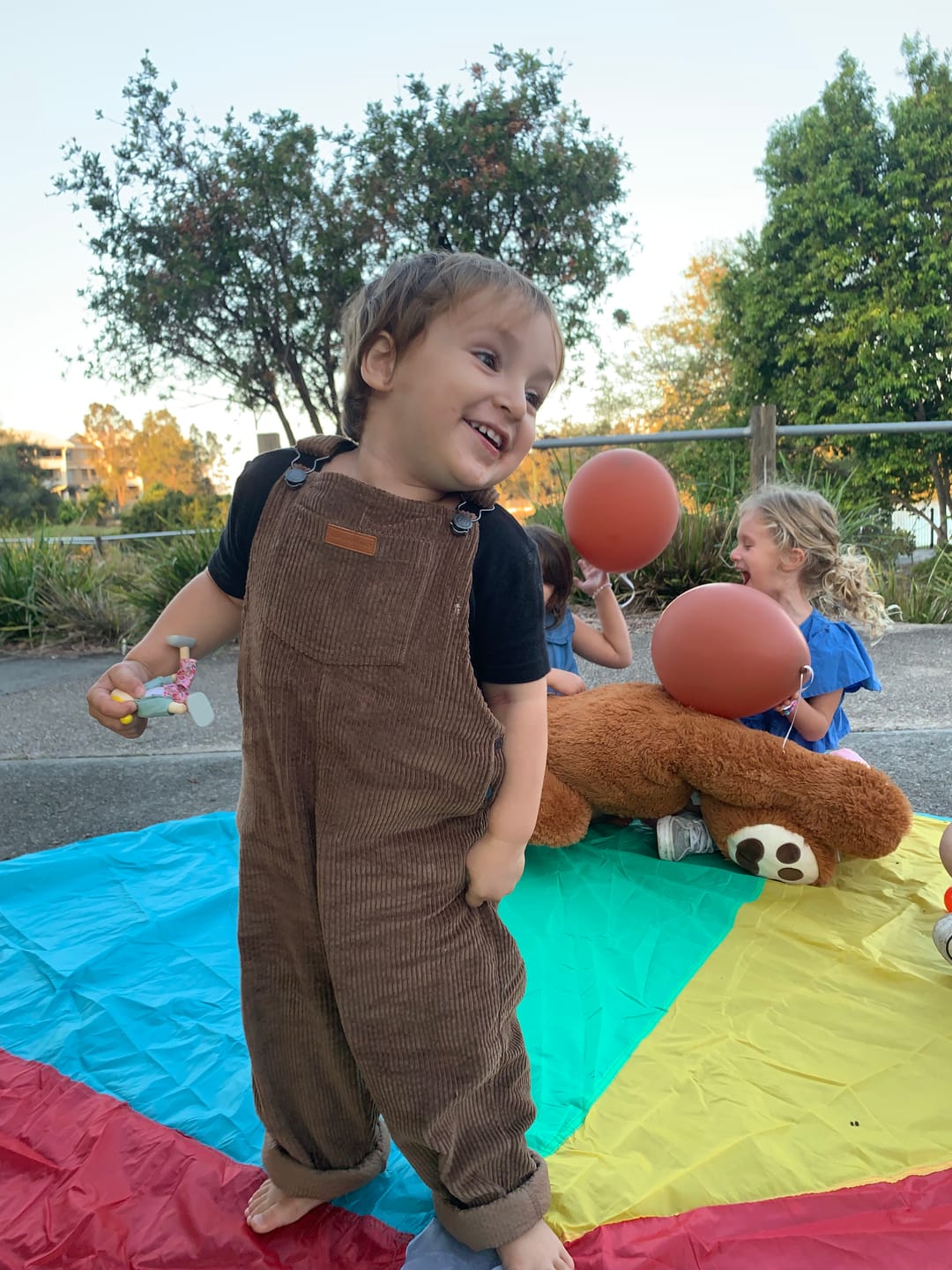 Customer photo review of Organic "Oakley" Overalls - Size 3-6