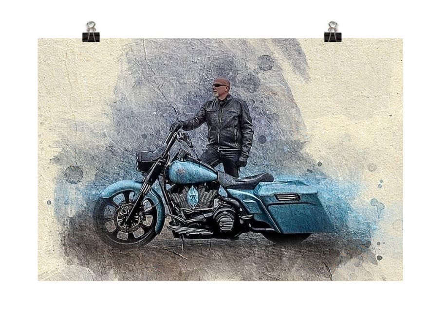 Customer photo review of Personalized Motocycle photo Painting