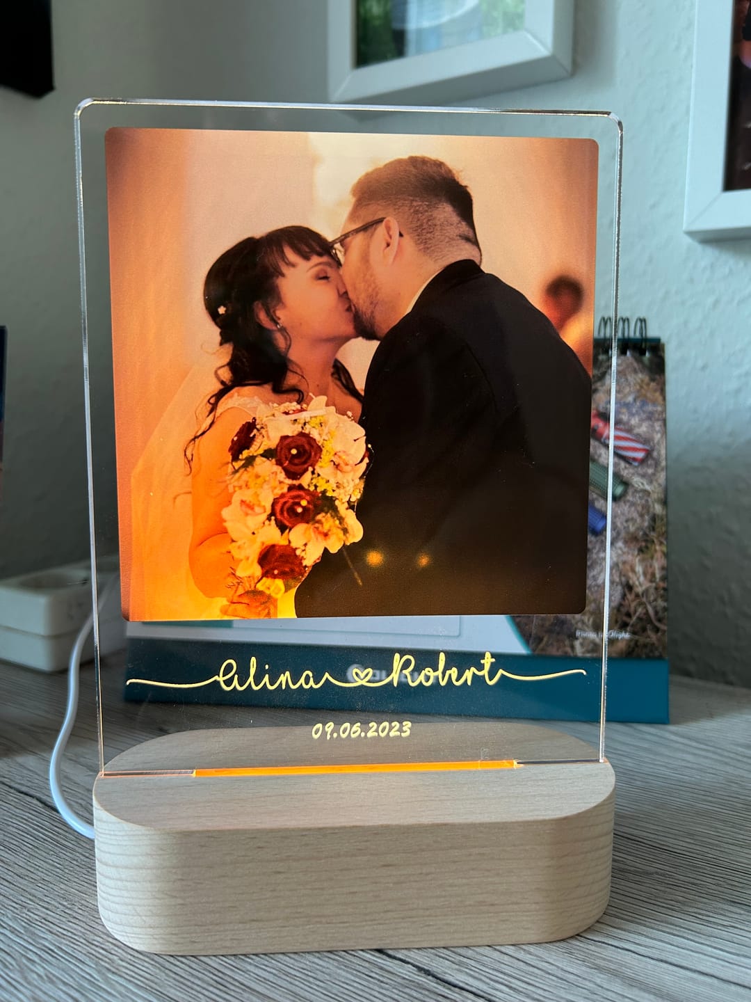 Customer photo review of Euer Liebeslicht mit Foto (eckig)