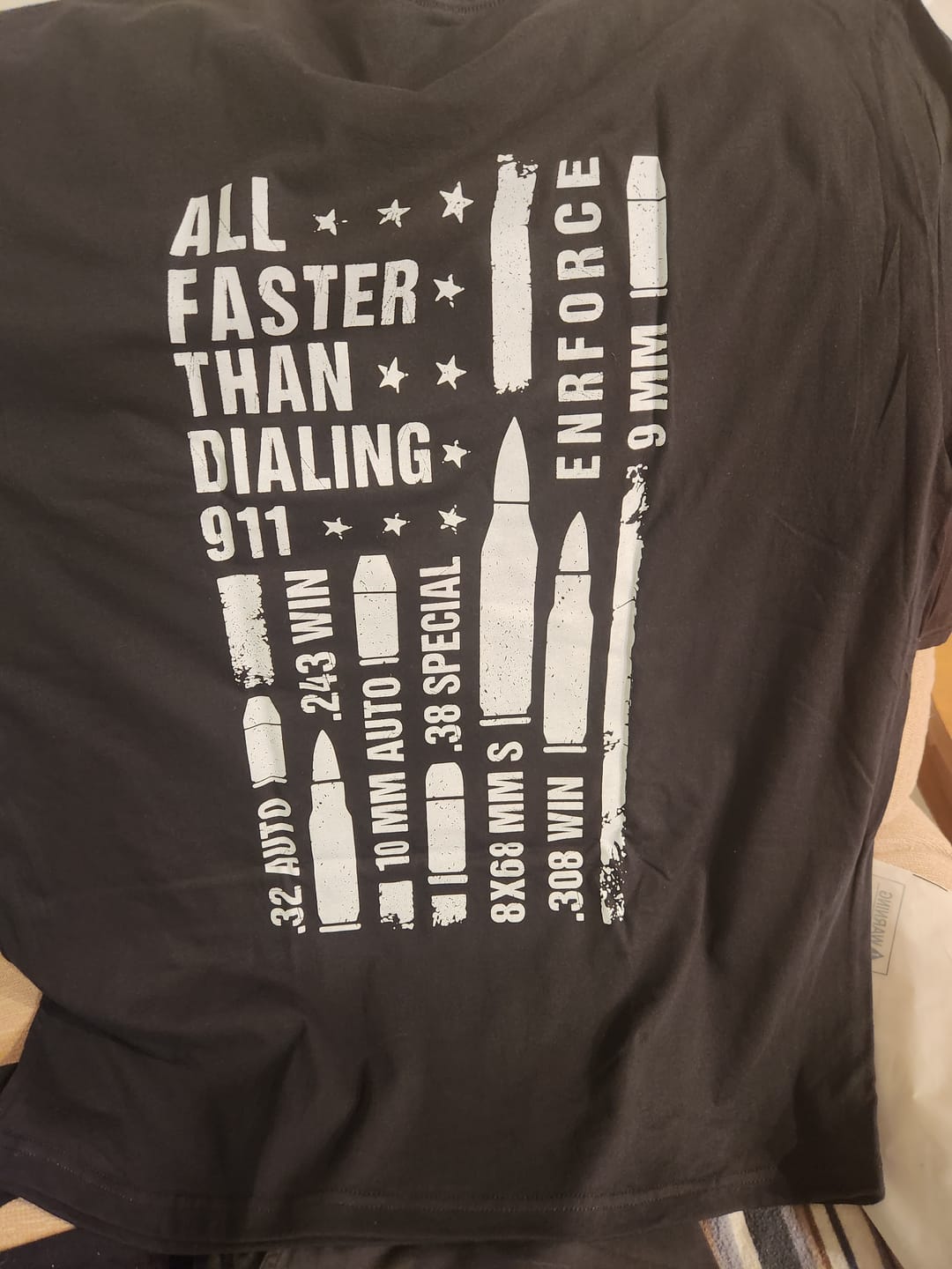 Customer photo review of All Faster Than Dialing 911 Tee