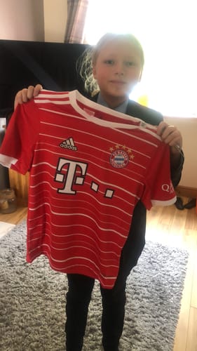 Customer photo review of Kid's Football Shirt Mystery Box