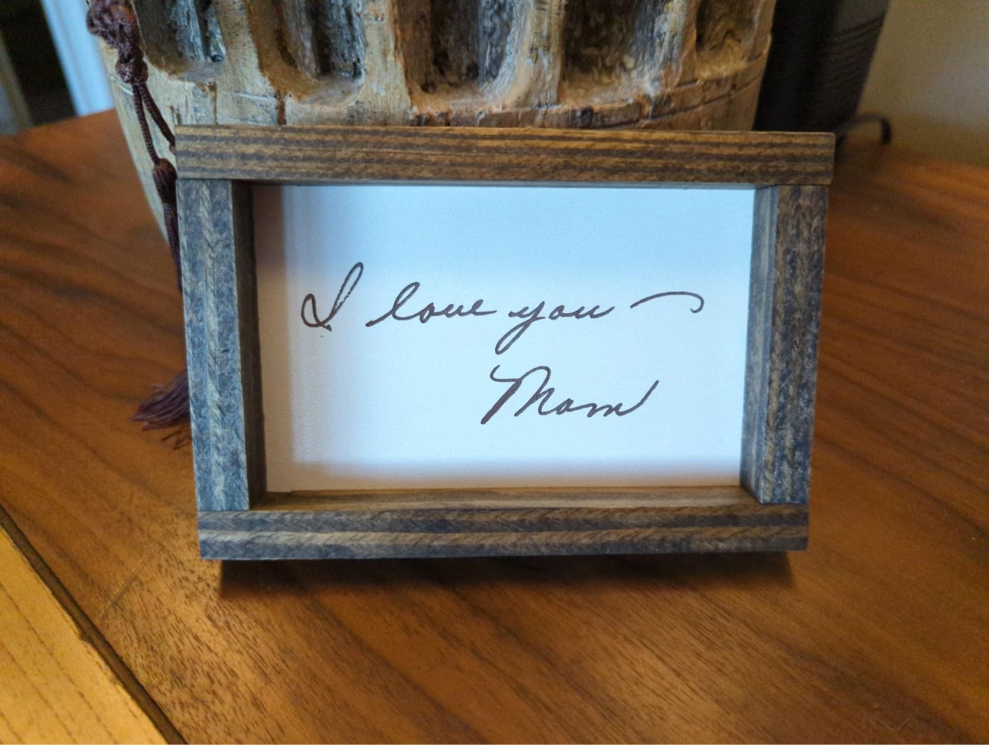 Customer photo review of Custom Handwriting Sign - Memorial Keepsake