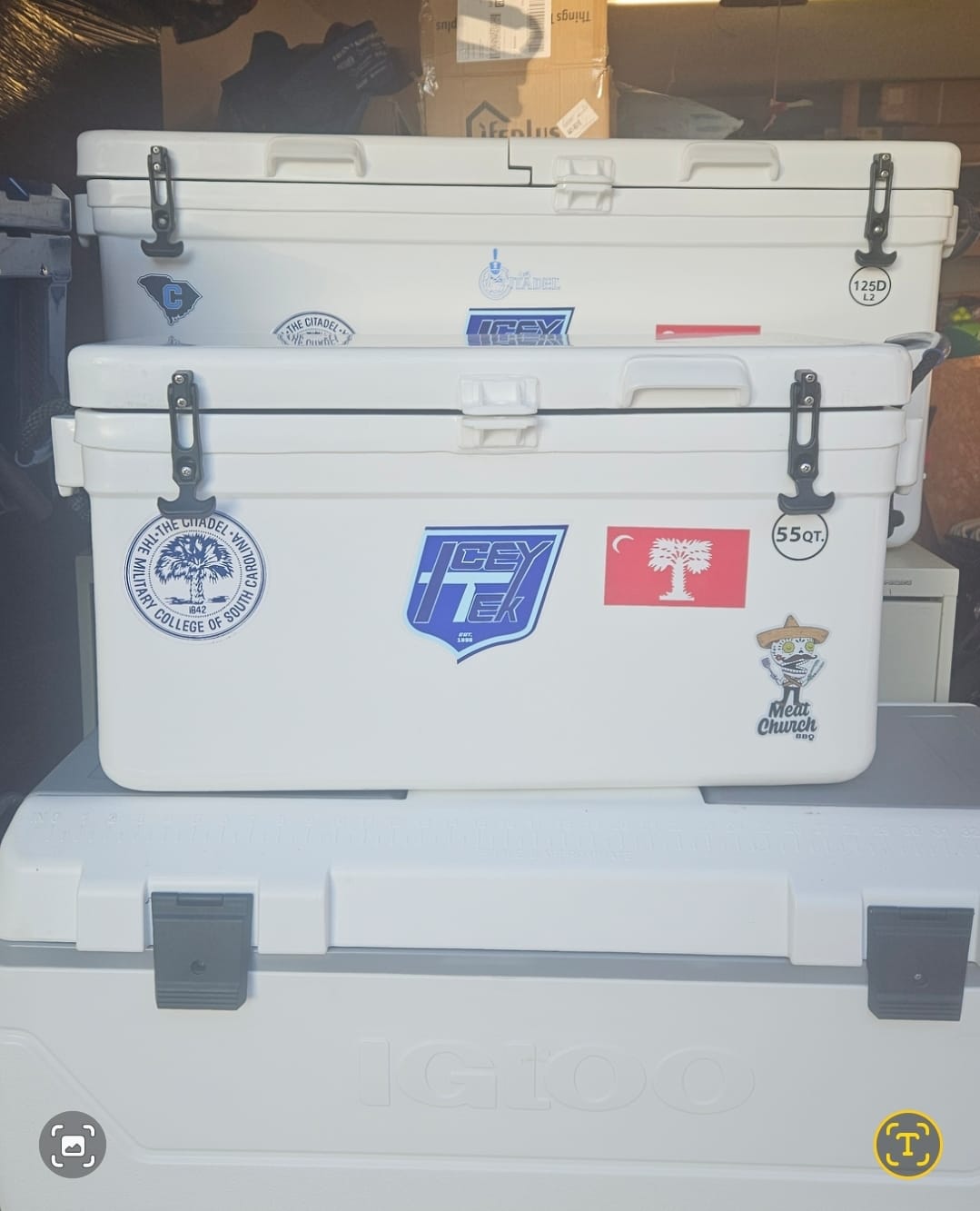 Customer photo review of ICEY-TEK 55 Quart Cooler