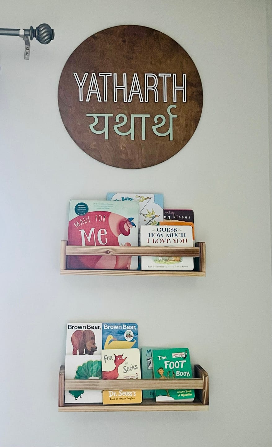 Customer photo review of Round Nursery Name Sign