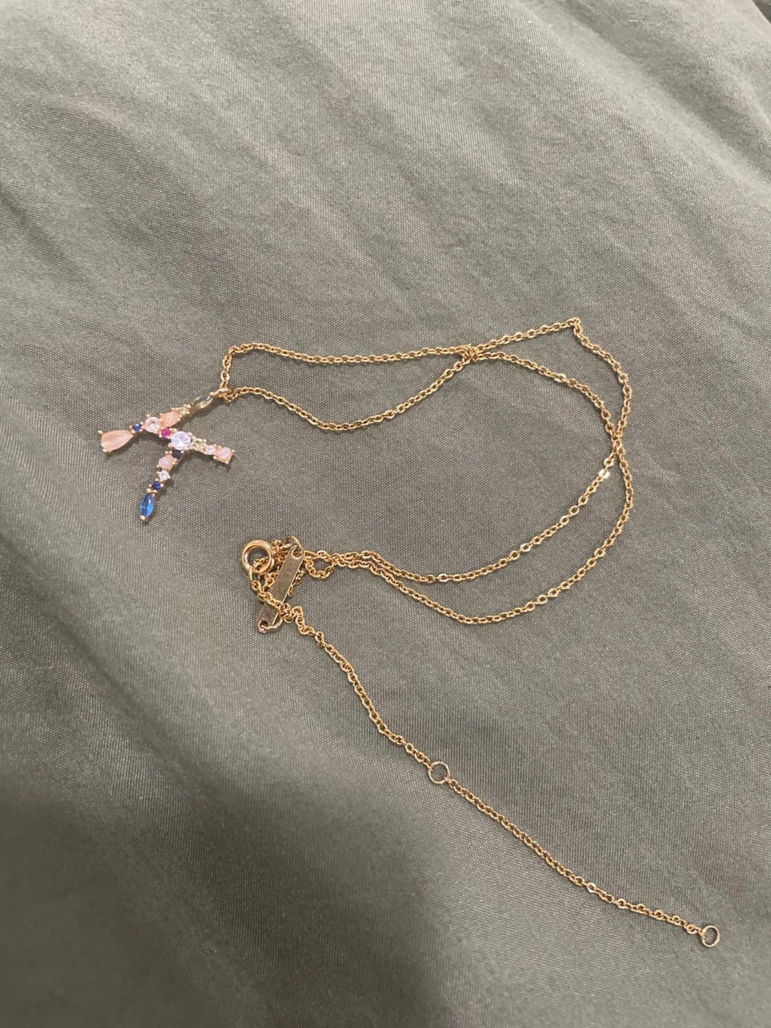 Customer photo review of Color Pop Initial Necklace '18k Gold Plated'