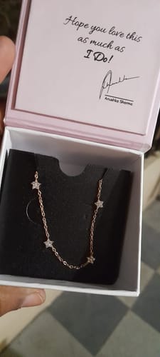 Customer photo review of Rose Gold Star Constellation Necklace