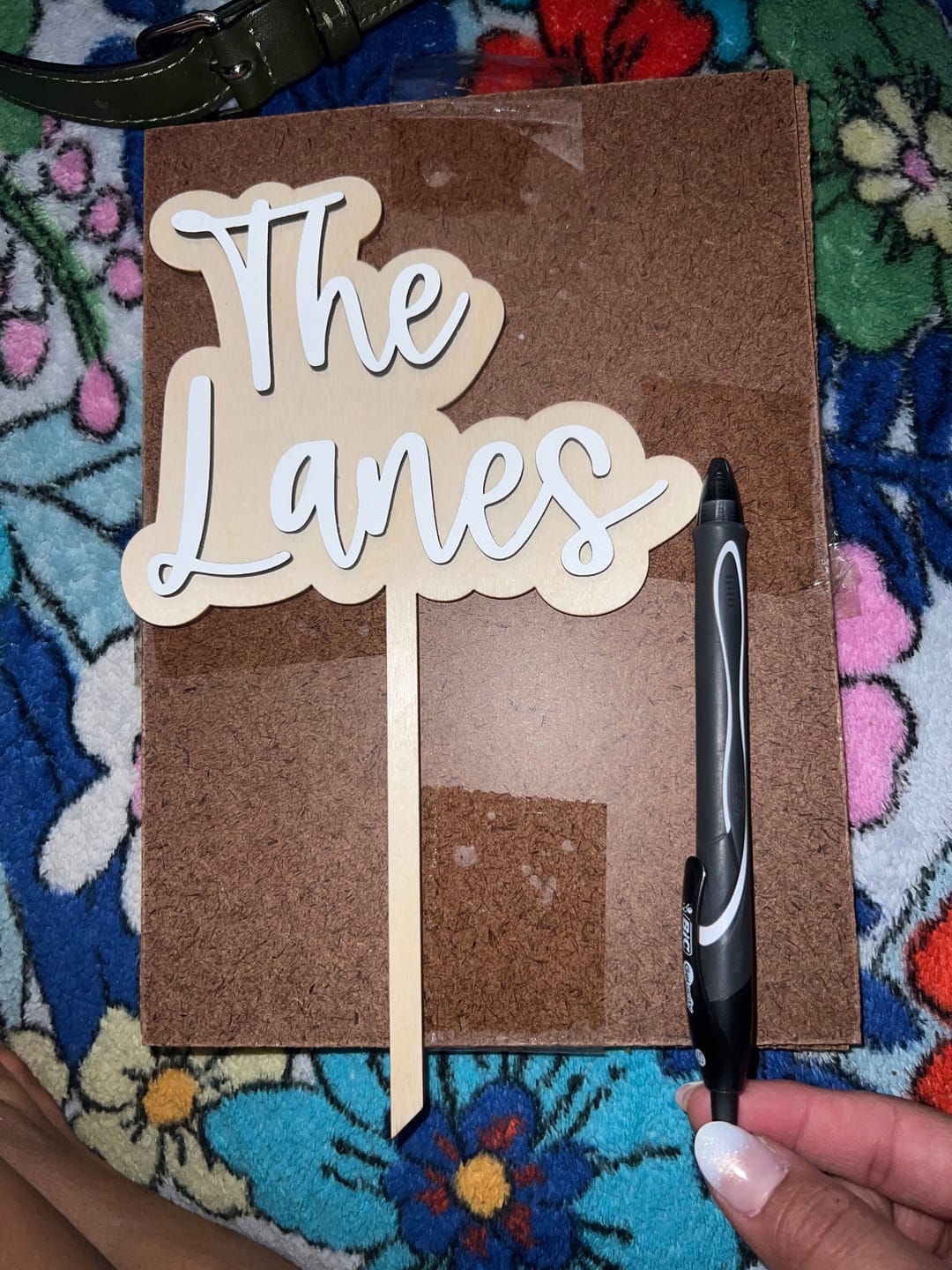 Customer photo review of Name Cake Topper