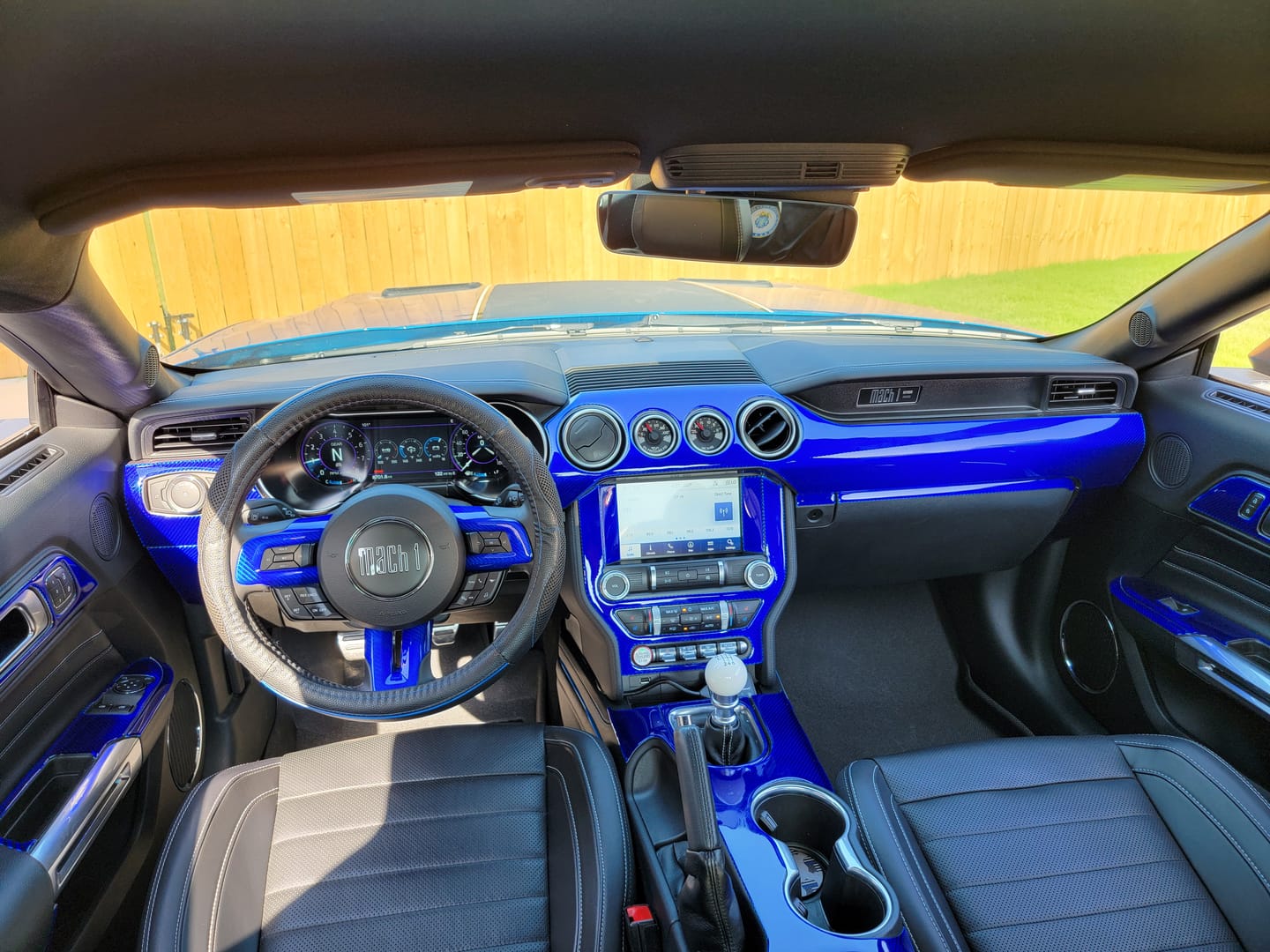 Customer photo review of Mustang 2015-2023 Real Carbon Fiber Whole Front Dash Overlay