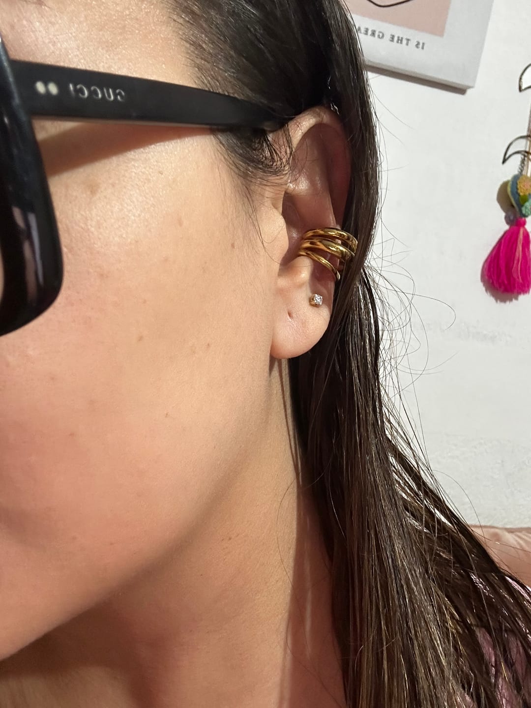 Customer photo review of Ear Cuff Triple Chunky