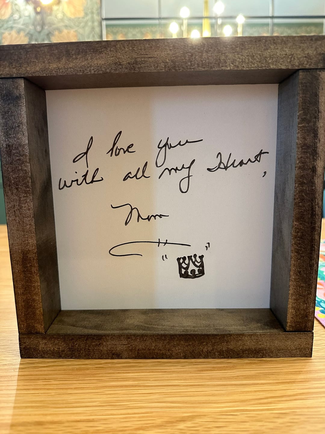 Customer photo review of Custom Handwriting Sign - Memorial Keepsake