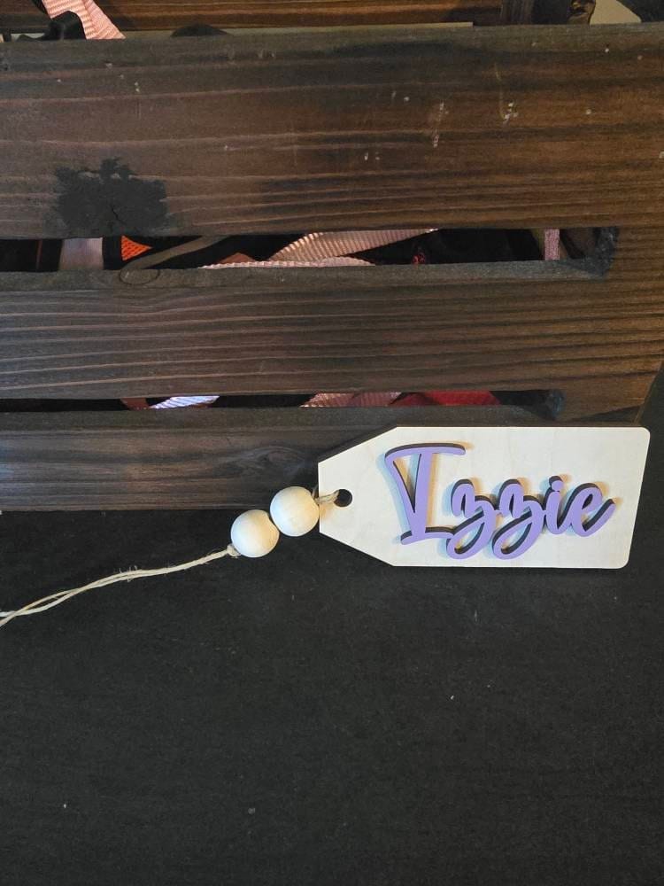Customer photo review of Beaded Wooden Name Tag