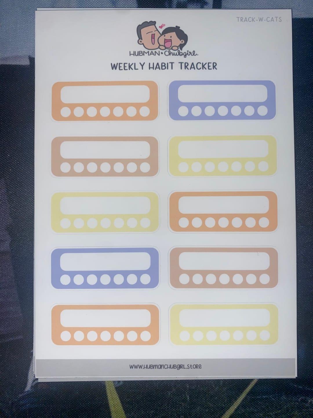 Customer photo review of Weekly Habit Tracker - Cozy Cat Theme Palette