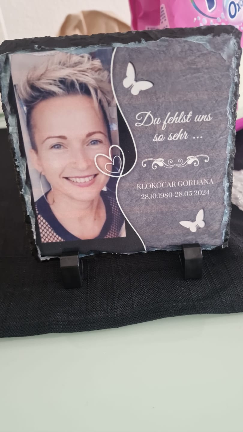 Customer photo review of Du fehlst uns so sehr ... - Individuelle Schieferplatte