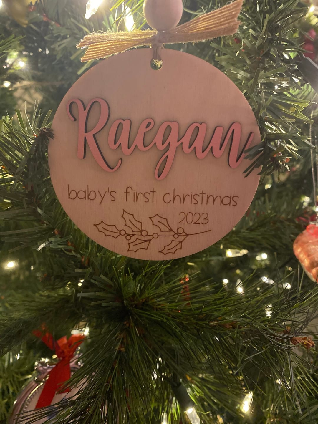 Customer photo review of Baby's First Christmas Ornament 2025