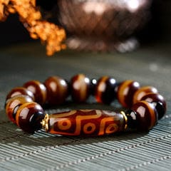 Customer photo review of Buddha Stones Tibetan Natural Nine-Eye Dzi Bead Agate Wealth Blessings Bracelet