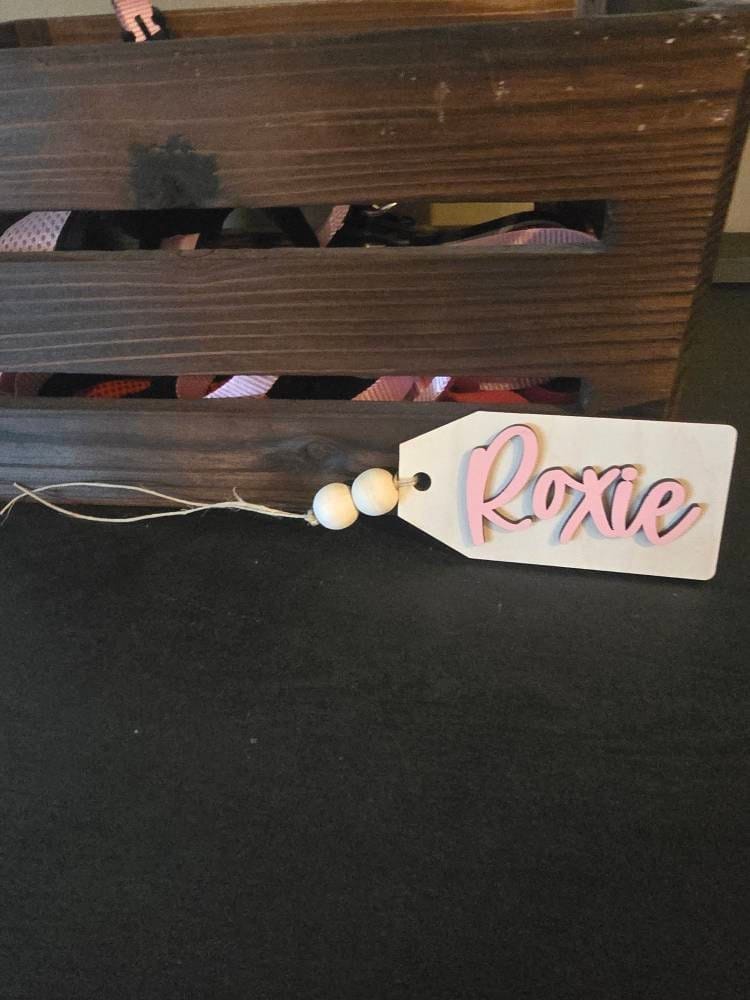 Customer photo review of Beaded Wooden Name Tag