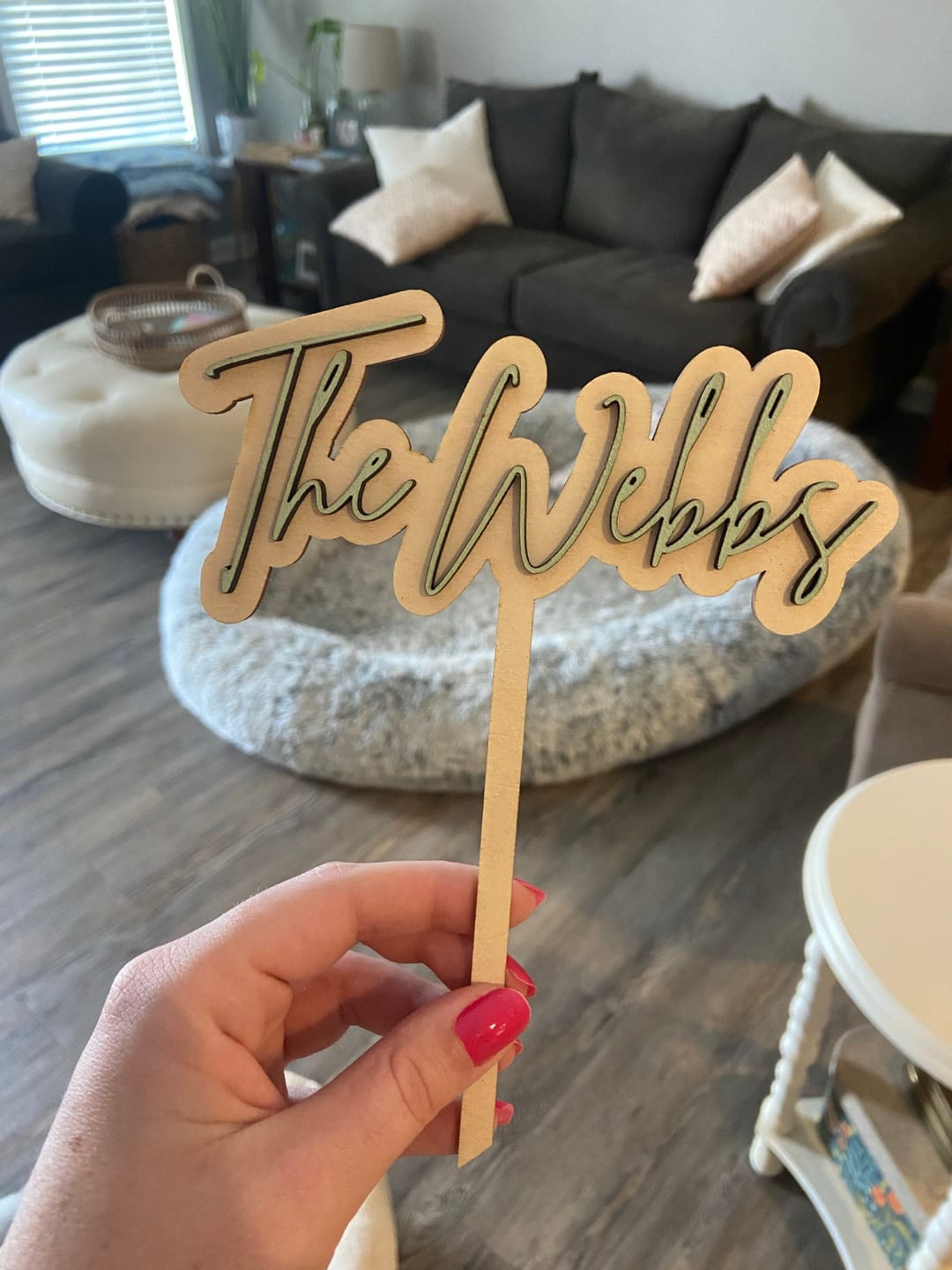 Customer photo review of Name Cake Topper