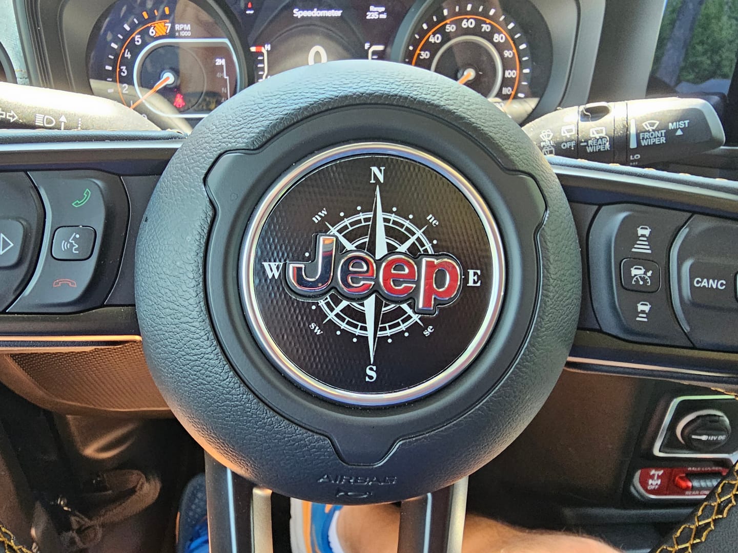Customer photo review of Compass Steering Wheel Decal for Jeep
