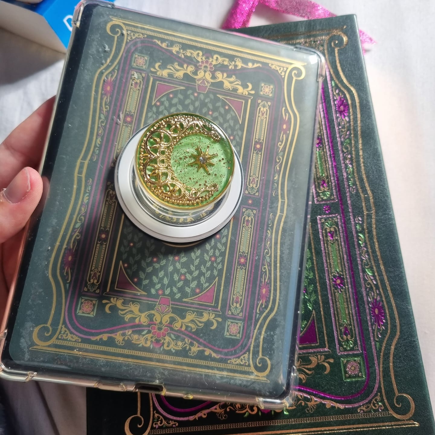 Customer photo review of Kindle Sticker Inserts - Literati Green