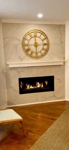 Customer photo review of 32" Gold Roman Numeral Metal Wall Clock - 82cm