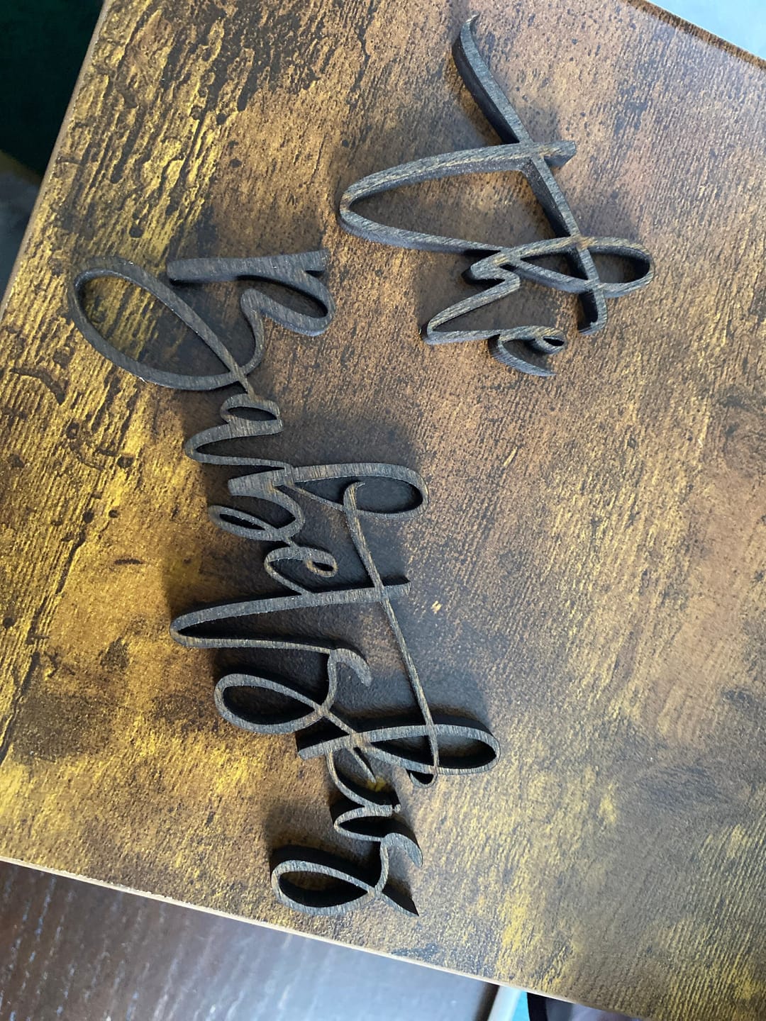 Customer photo review of Custom Wooden Word