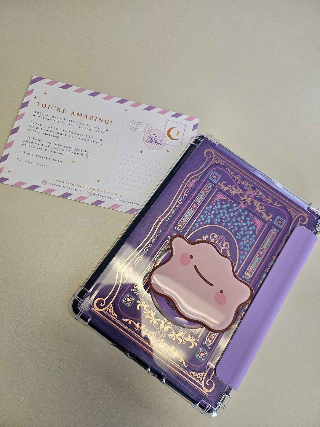 Customer photo review of Kindle Sticker Inserts - Literati Purple
