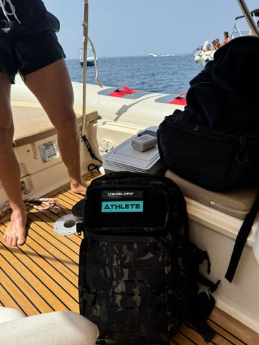 Customer photo review of Large 45L Dark Camo Tactical Gym Backpack