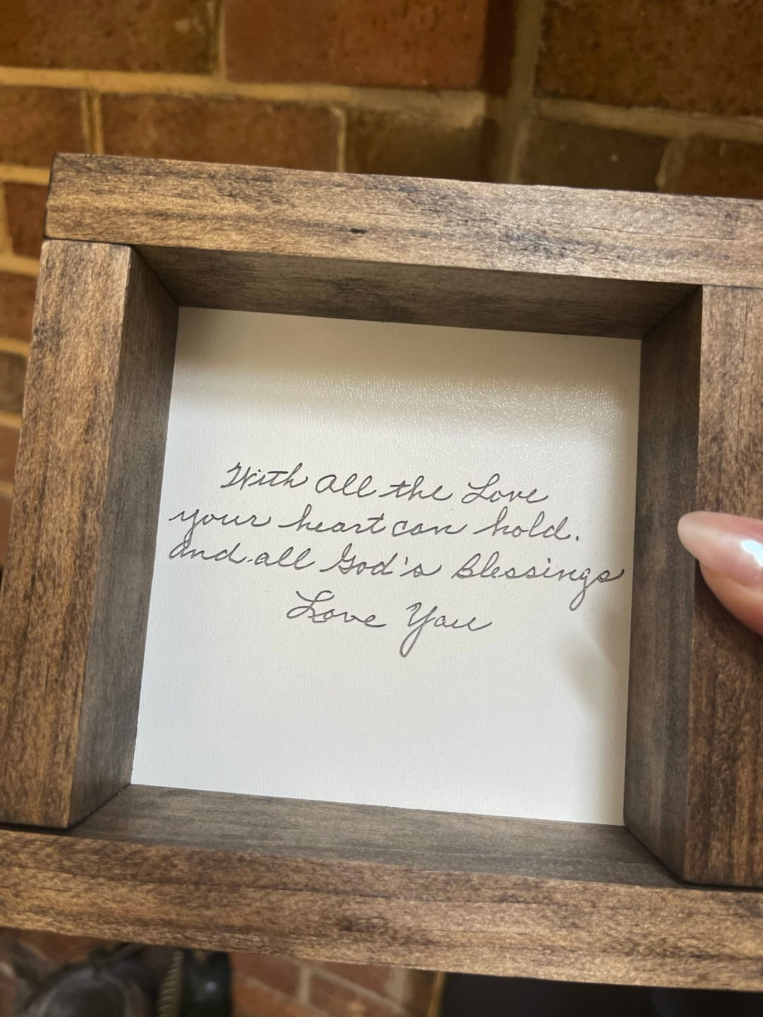 Customer photo review of Custom Handwriting Sign - Memorial Keepsake