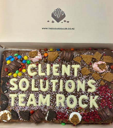 Customer photo review of Mega custom message loaded brownie