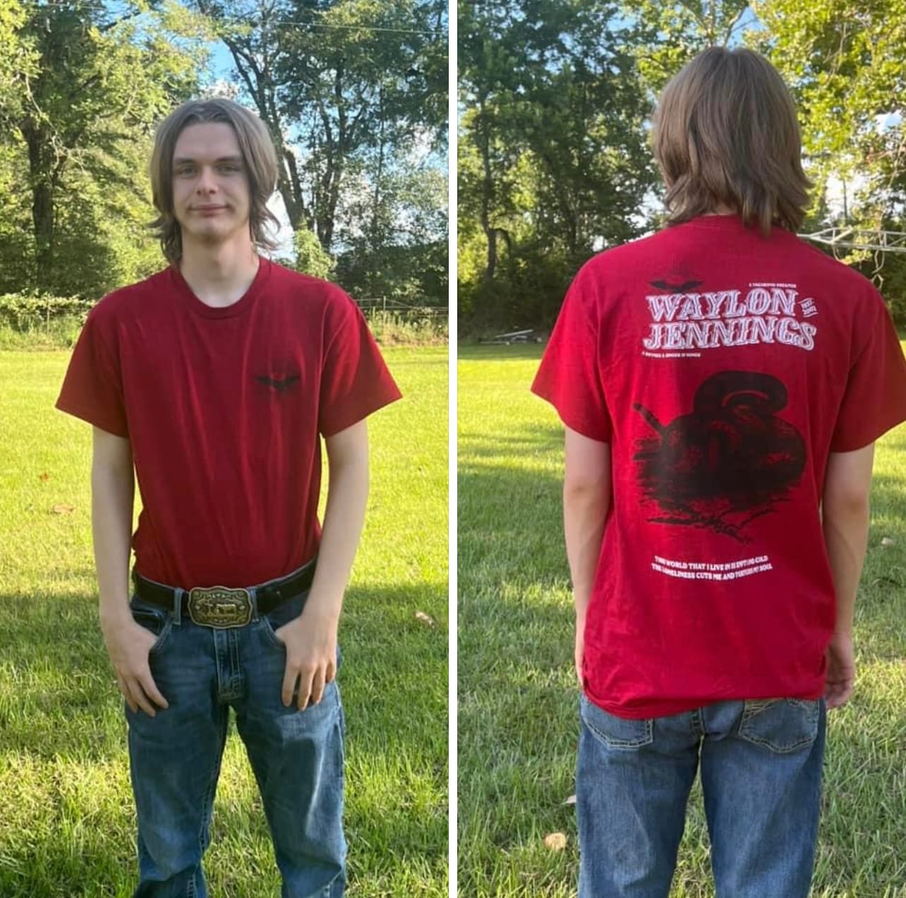 Customer photo review of Waylon Jennings Fan Club Subscription Tee Shirt Box
