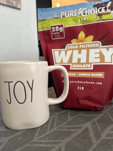 Customer photo review of Whey Protein Isolate with Organic Vanilla