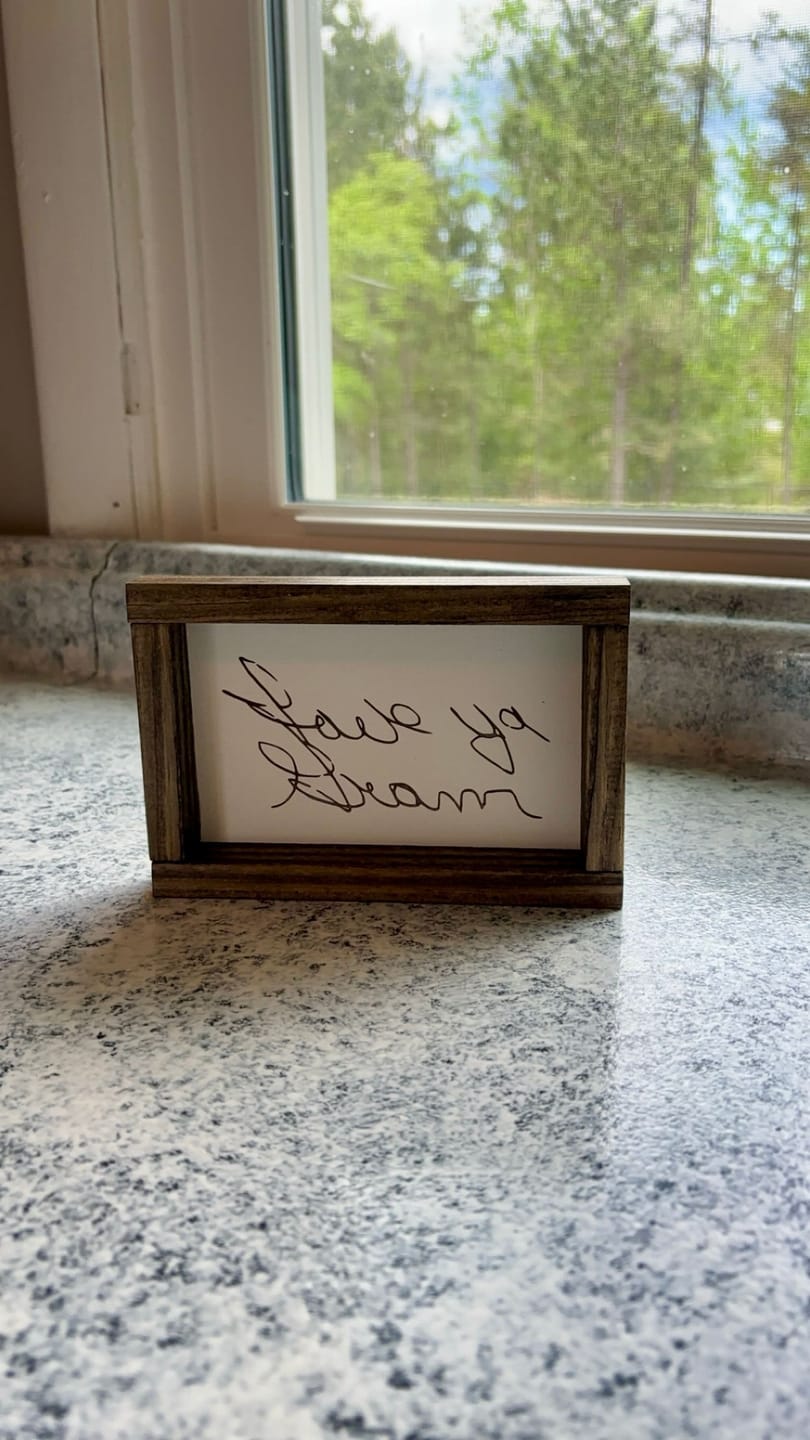 Customer photo review of Custom Handwriting Sign - Memorial Keepsake