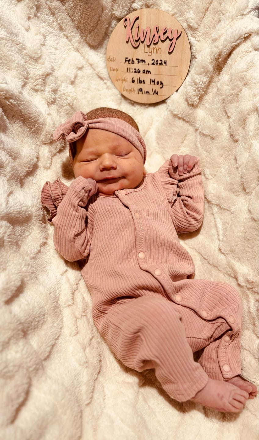 Customer photo review of Baby Name Announcement Sign with Stats