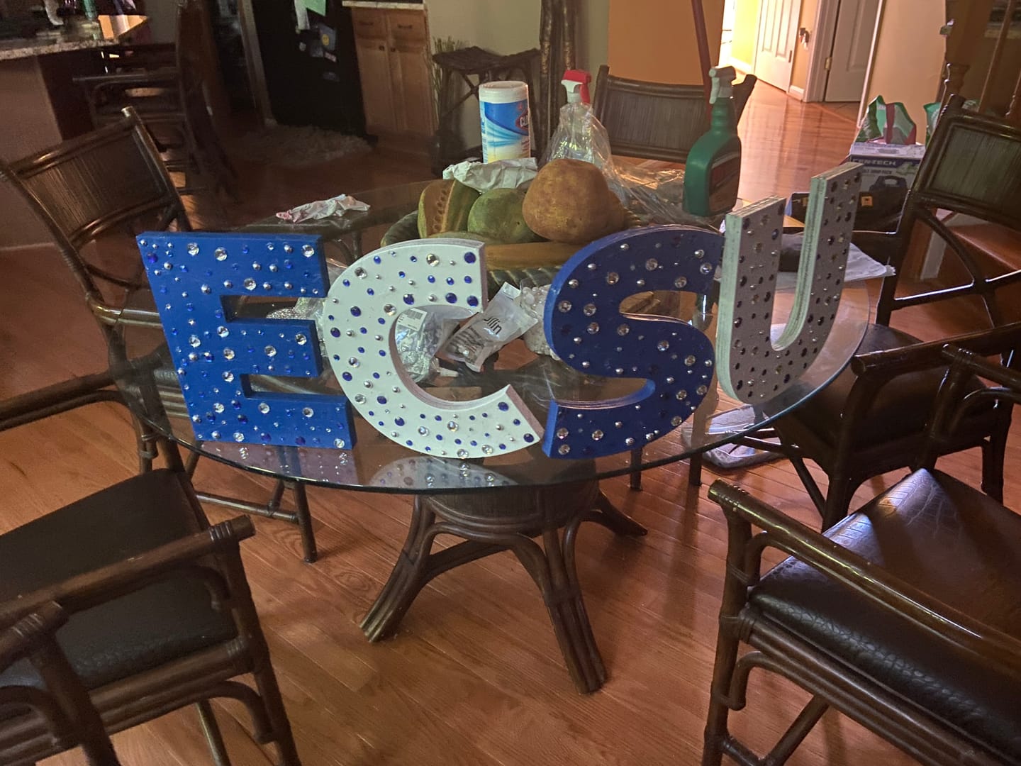 Customer photo review of Unfinished Wood Block Letter S - Craft - up to 24" DIY