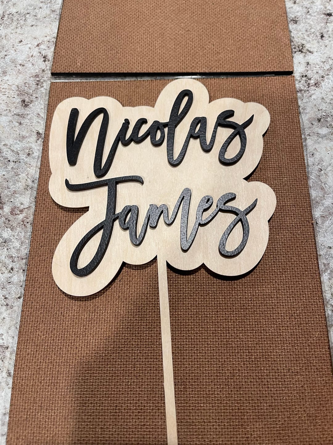 Customer photo review of Name Cake Topper