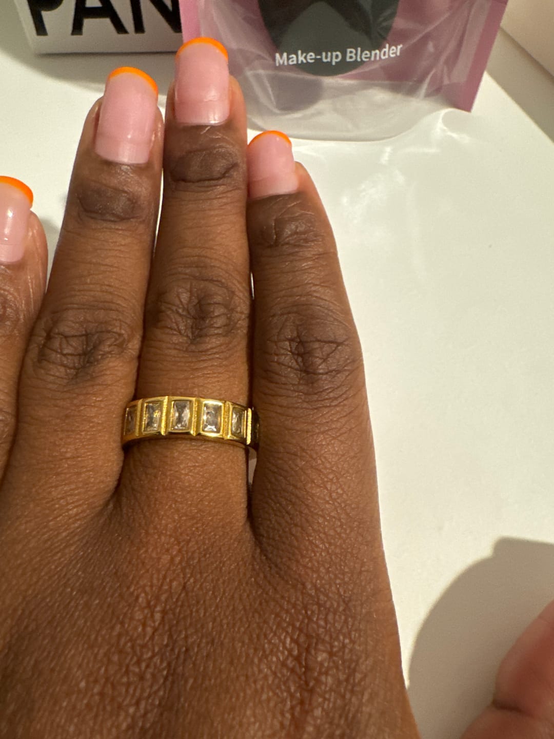 Customer photo review of Diamond Baguette Ring