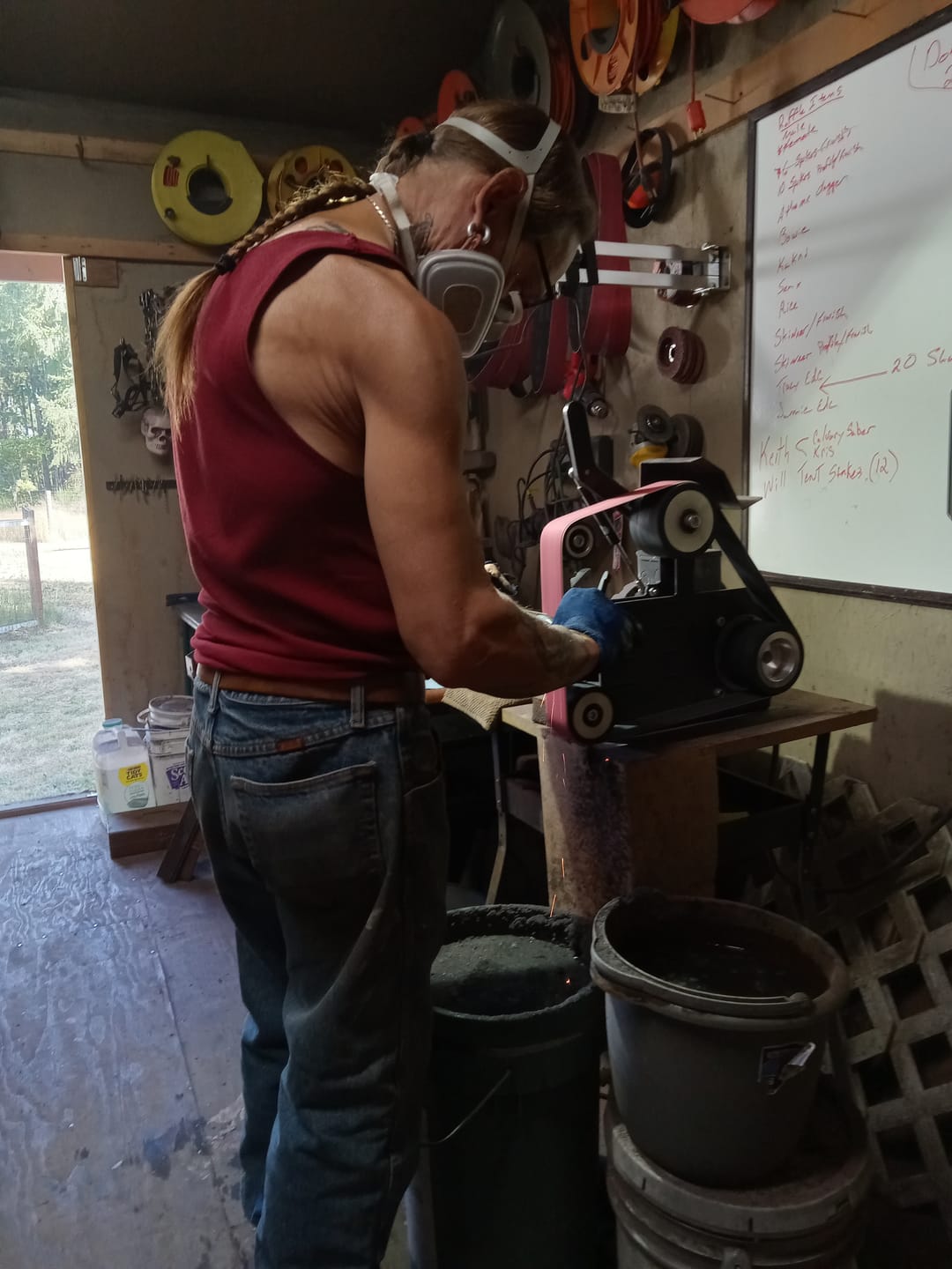 Customer photo review of 2" x 48" Sanding Belts for Stock Removal