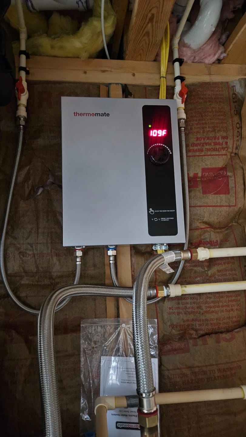 Customer photo review of Tankless Electric On Demand Instant Hot Water Heater - 240V | 18kW