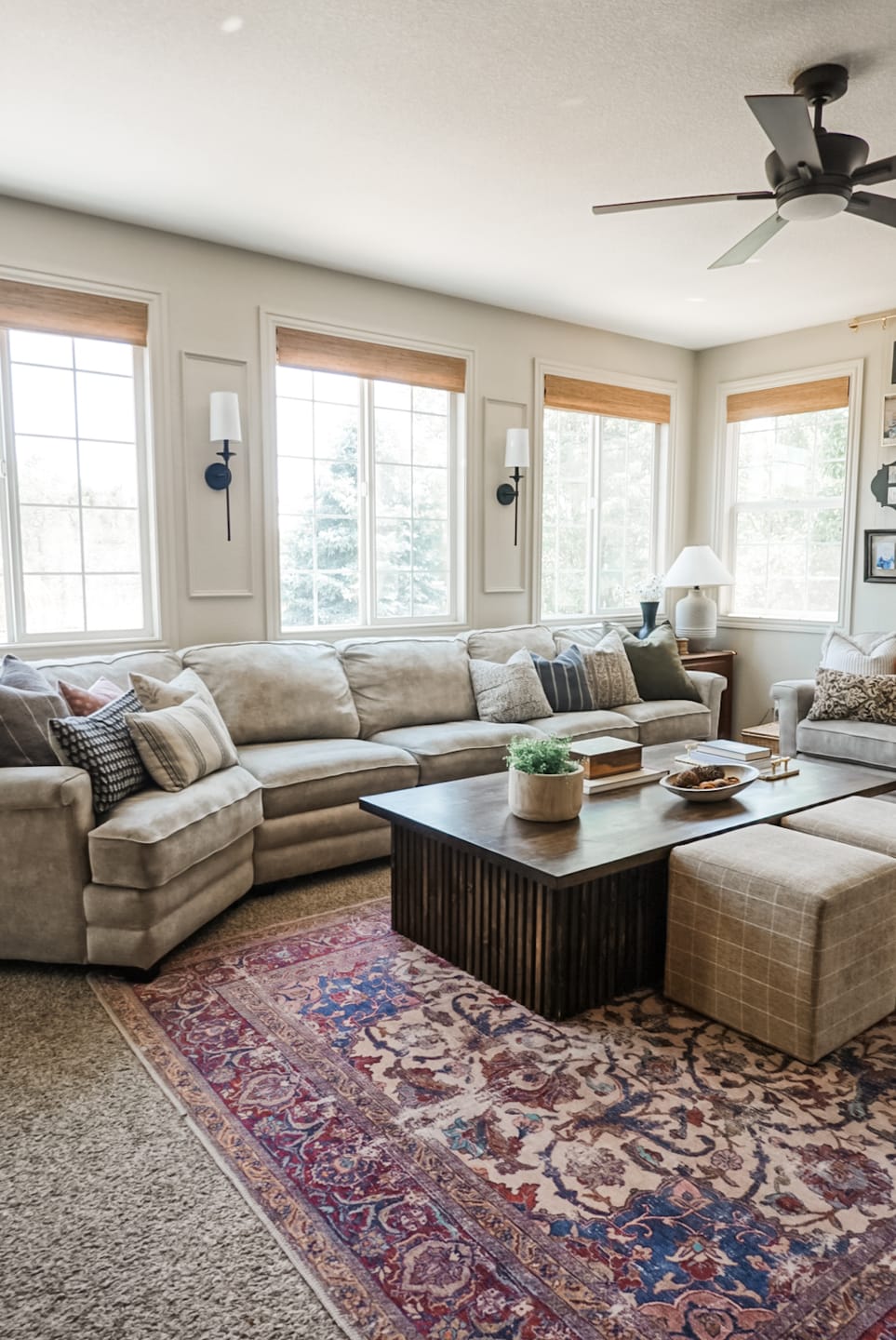 Customer photo review of SmartWings Motorized Woven Wood Shades 50%/70%/100% Blackout