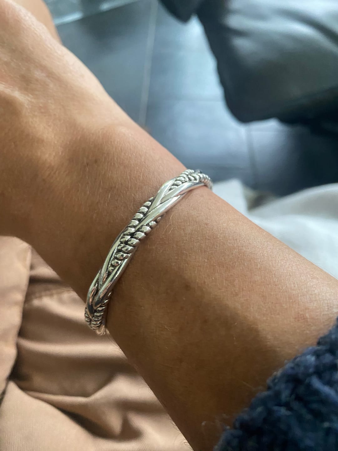 Customer photo review of Buddha Stones Viking Style Twisted Braided Pattern Copper Balance Bracelet