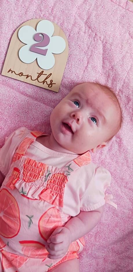Customer photo review of Monthly Milestone - Boho Flower