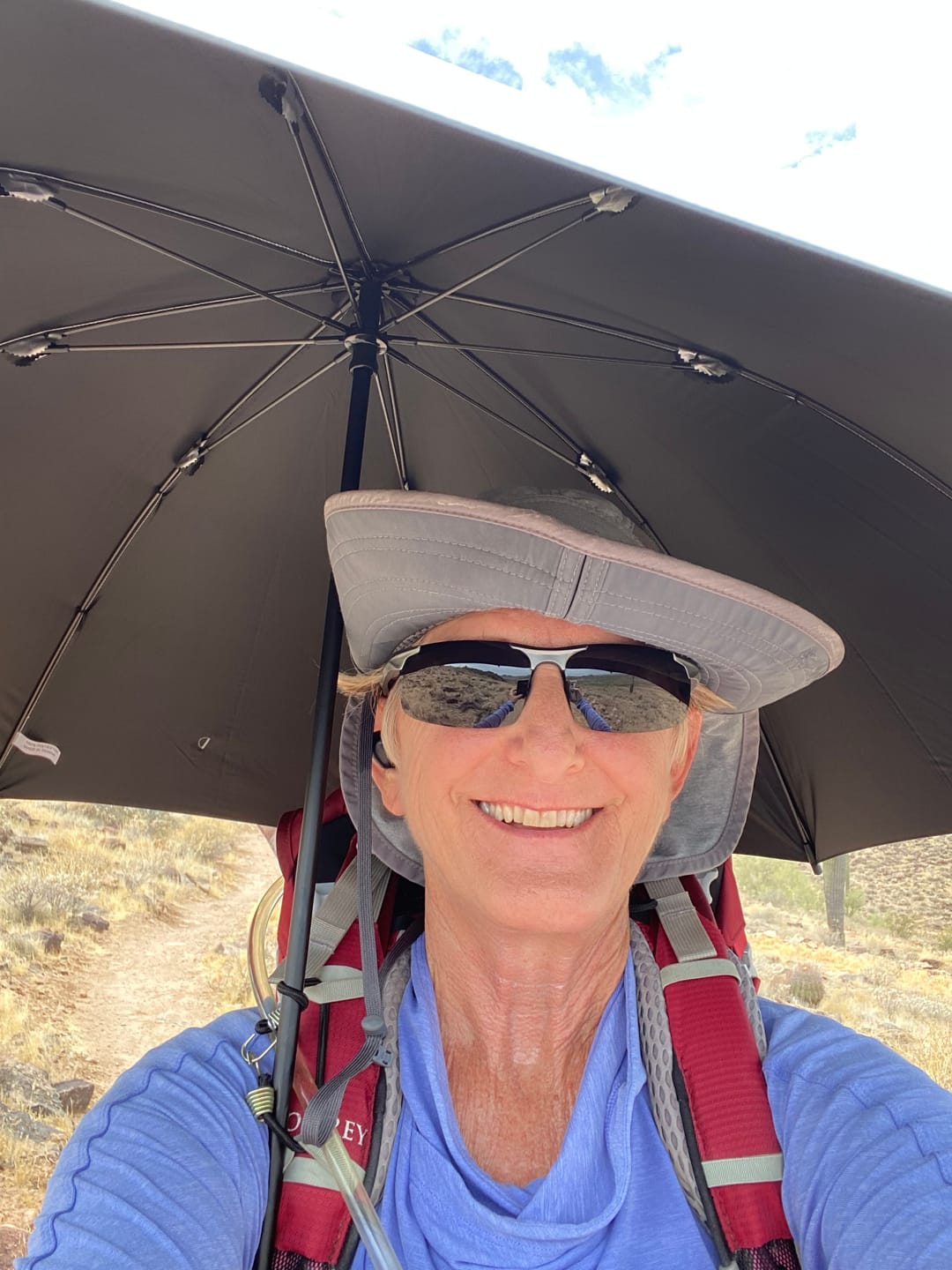Customer photo review of Lightrek Hiking (Chrome) Umbrella