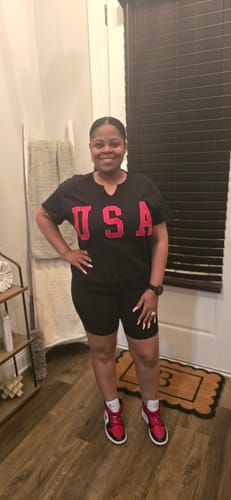 Customer photo review of USA Biker Short Set (Black)