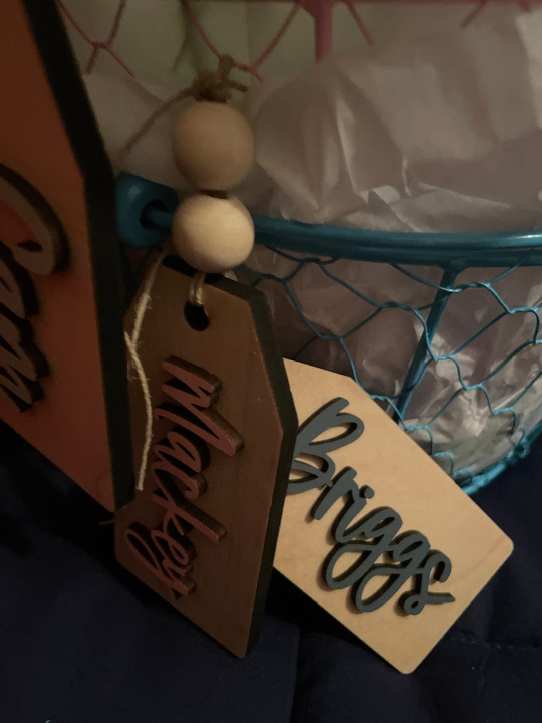 Customer photo review of Beaded Wooden Name Tag