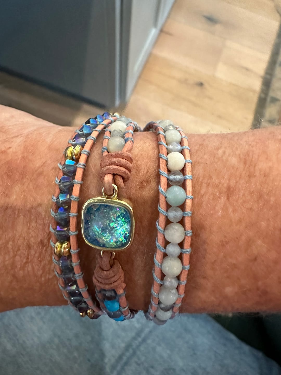 Customer photo review of Square Opal Healing Wrap Bracelet