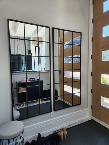 Customer photo review of Black Window Pane Mirror (71"H x 31"W)